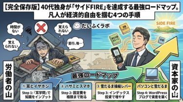 【完全保存版】40代独身が「サイドFIRE」を達成する最強ロードマップ。凡人が経済的自由を掴む4つの手順